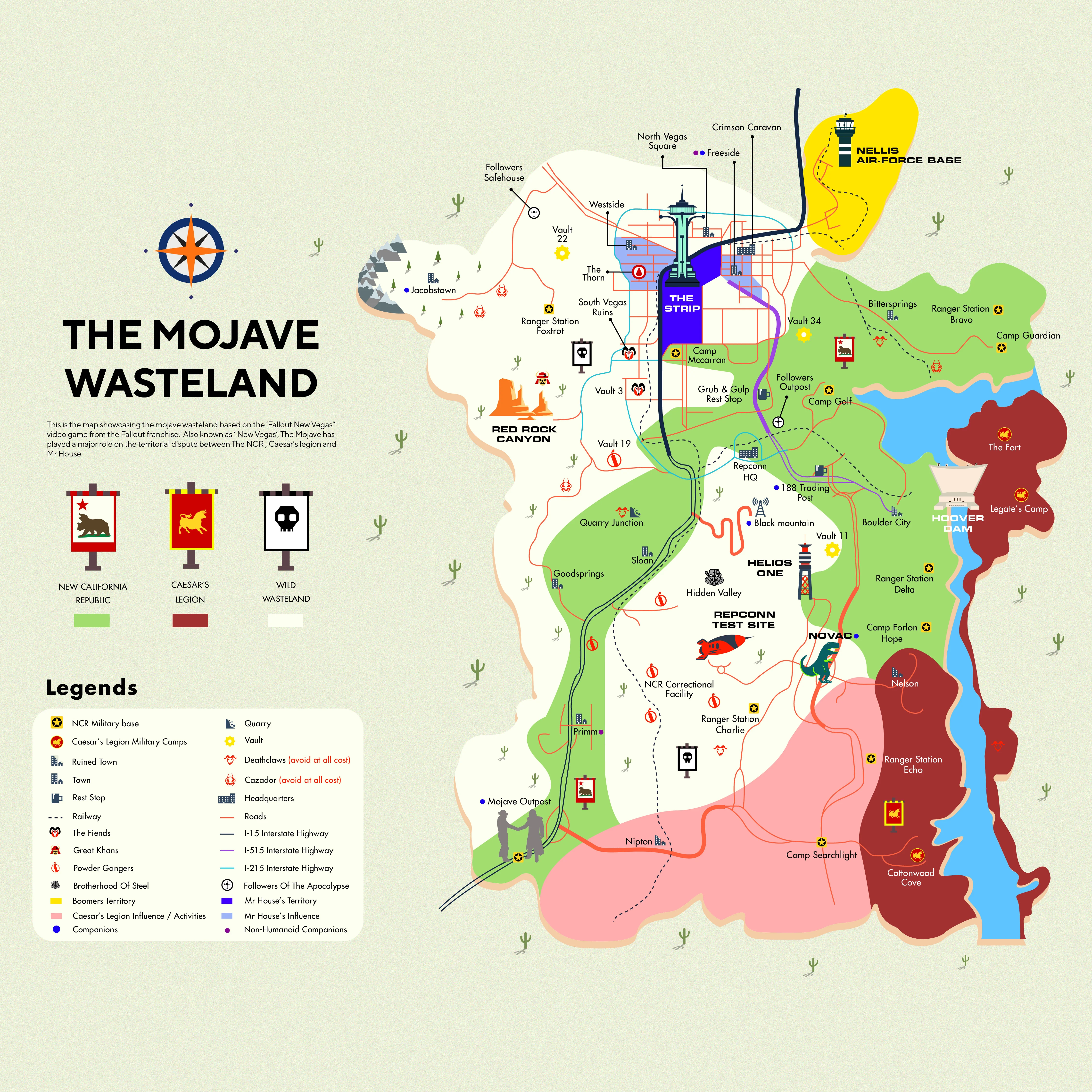 A map of the FNV playspace, made by Reddit user waiii23